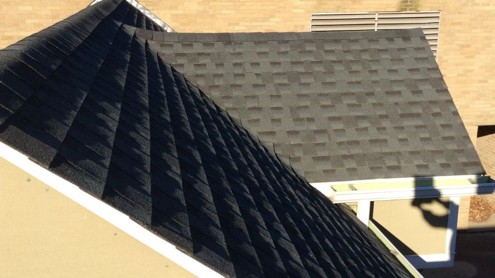 Close up of roof shingles