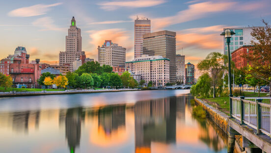 A view of downtown providence Rhode Island from the water