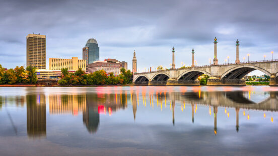 View of Springfield, MA from the river