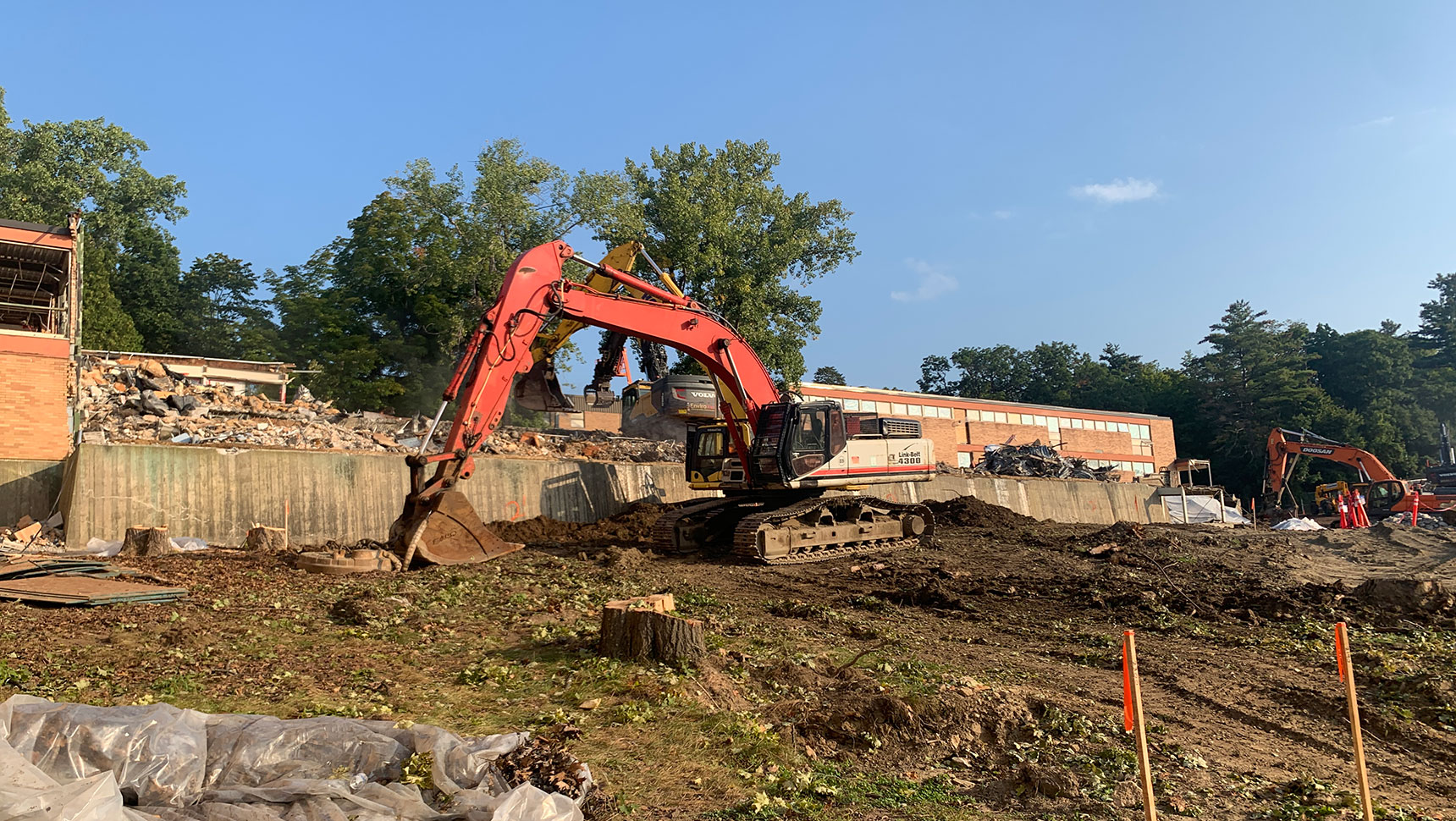 Excavator at construction site