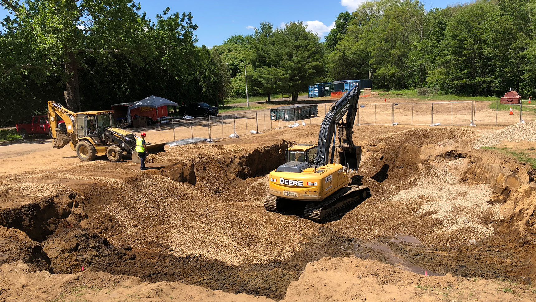 Excavator equipment at construction site