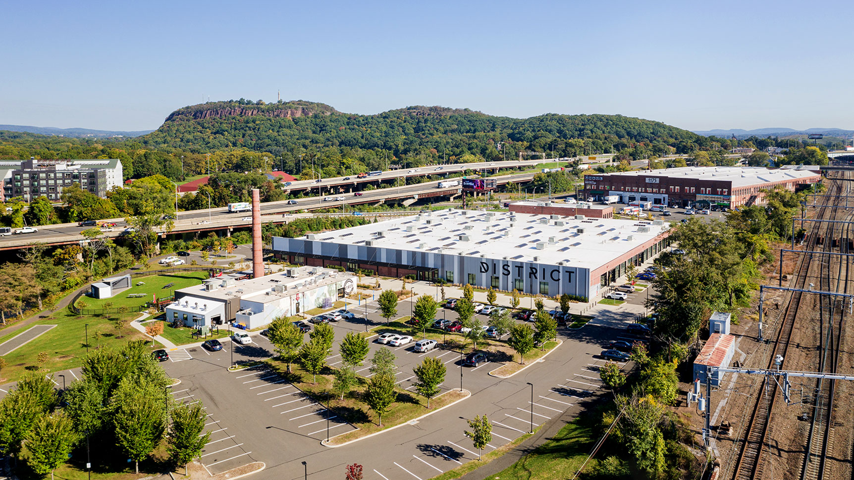 Aerial view of a former brownfield