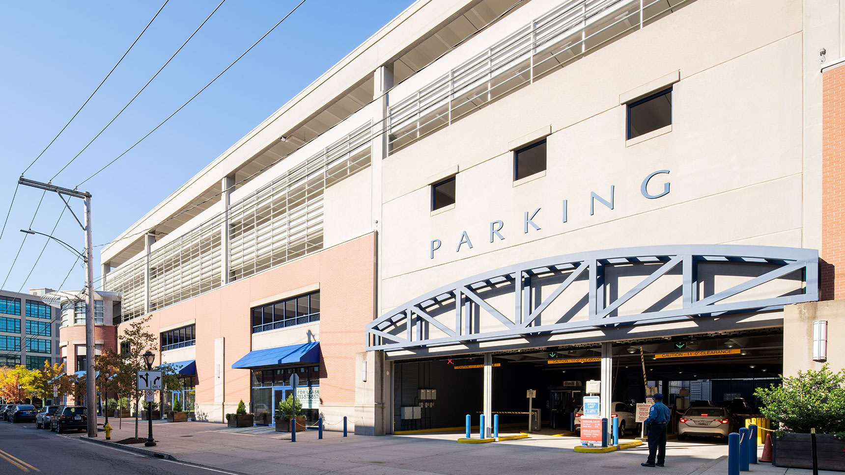 Parking garage entrance