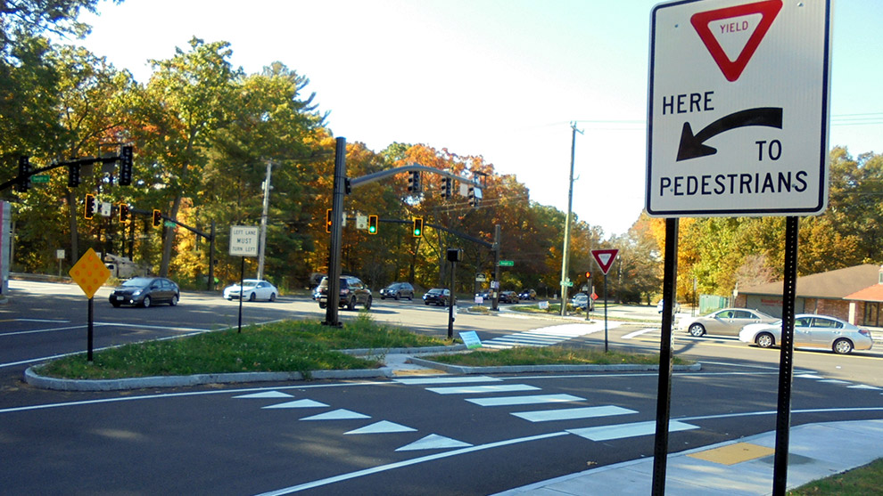Dwight road completed intersection with yield sign