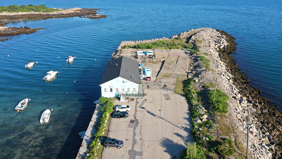 Overhead view of marine station before