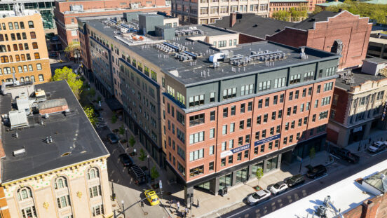 Aerial image of front of Nightingale building