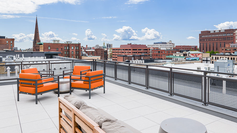 Outdoor view of a finished Nightingale redevelopment rooftop