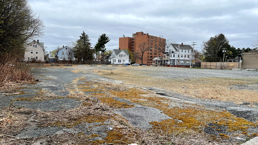 View of the empty site before construction began