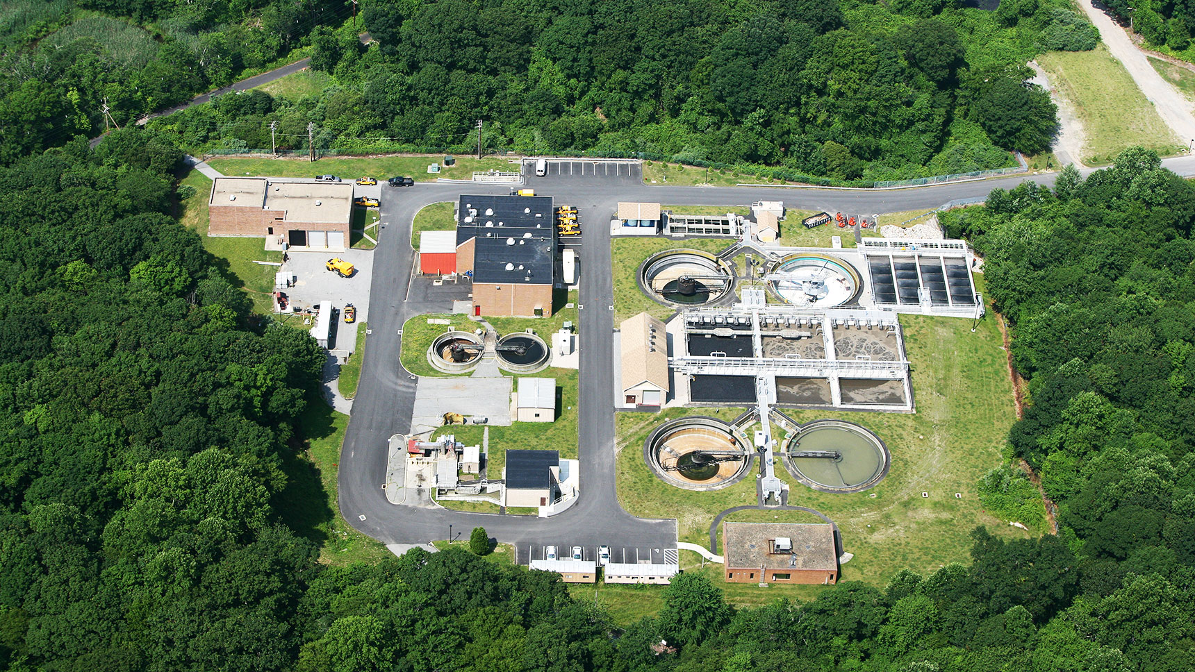 Aerial view of Groton wastewater treatment plant