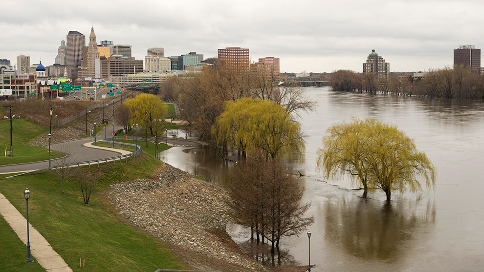 Flooded the area next to the Connecticut River