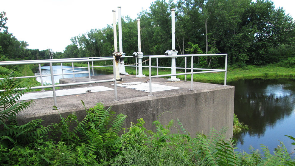 Viewof equipment next to river