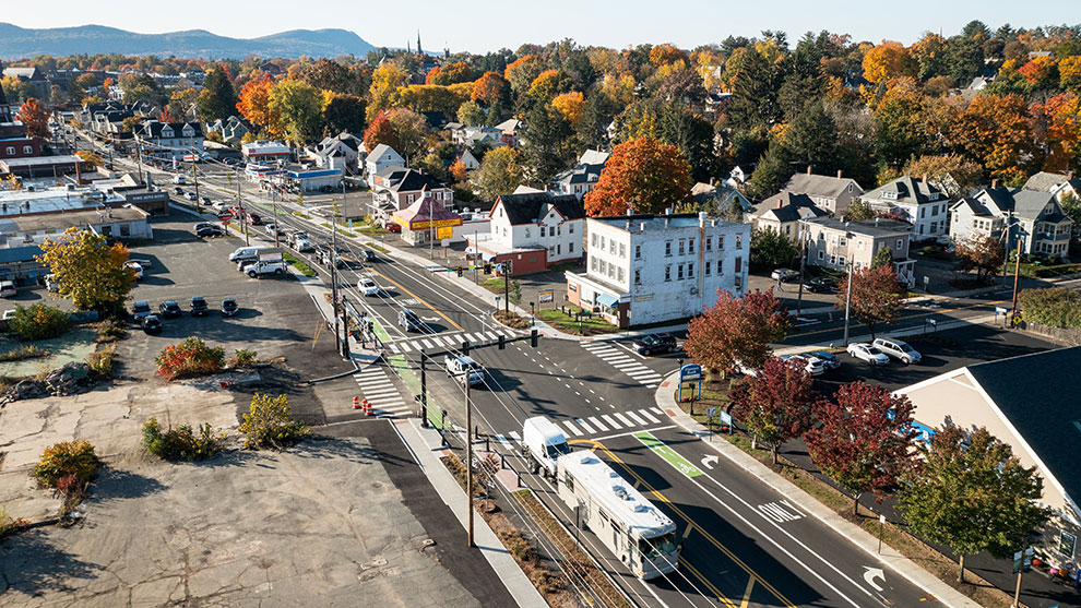 King street aerial view