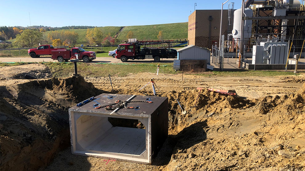 Construction site with culvert not yet installed