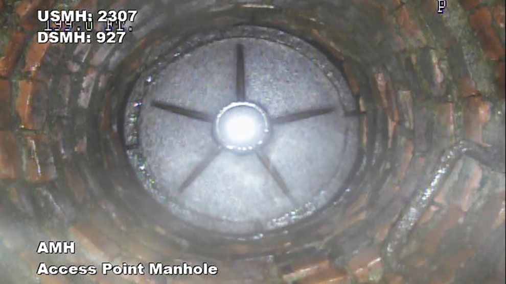 View of manhole with camera