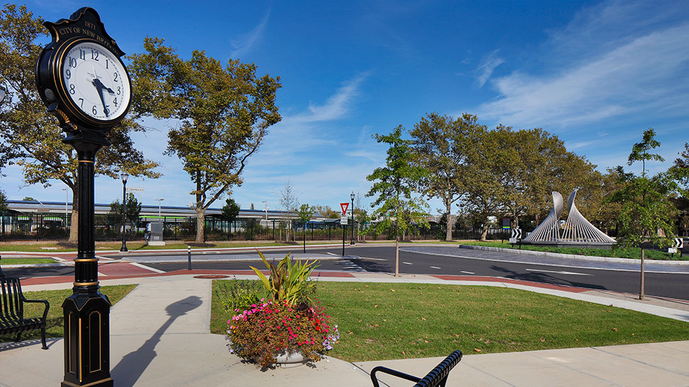 View of clock and rotary