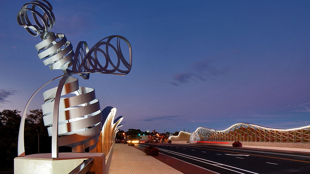 beehive bridge night view