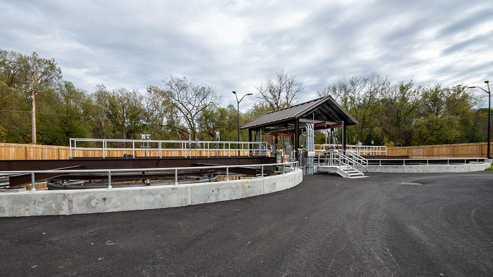 wastewater treatment plan view of equipment