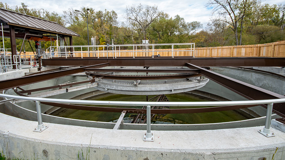 wastewater treatment plan view of equipment