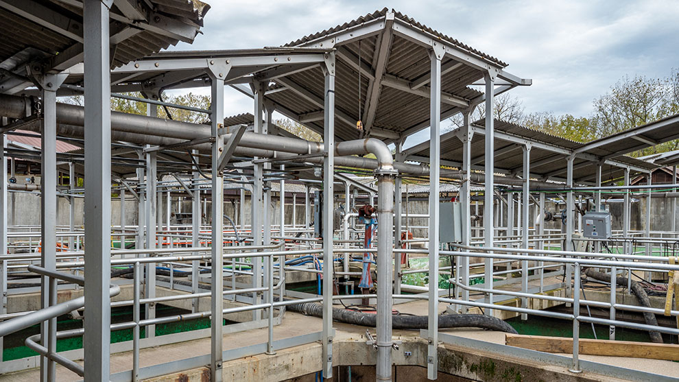 wastewater treatment plan view of equipment